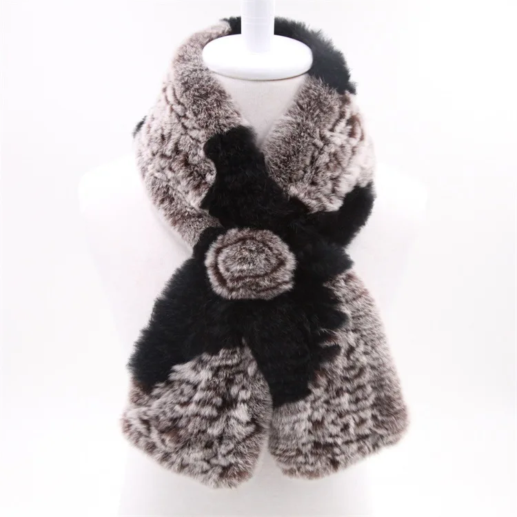 [Rancyword] Зимний шарф для женщин Настоящий мех кролика шарфы женский натуральный мех шаль натуральный мех шарф RC1297