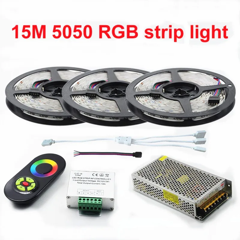 New Decorate 15 Meters RGB Led Strips 5050 60Leds M christmas Light Non Waterproof Tape 18A