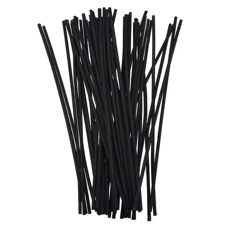 JX-LCLYL 50Pcs Black Fragrance Oil Diffuser Rattan Reed Replacement Stick Home Decor Set