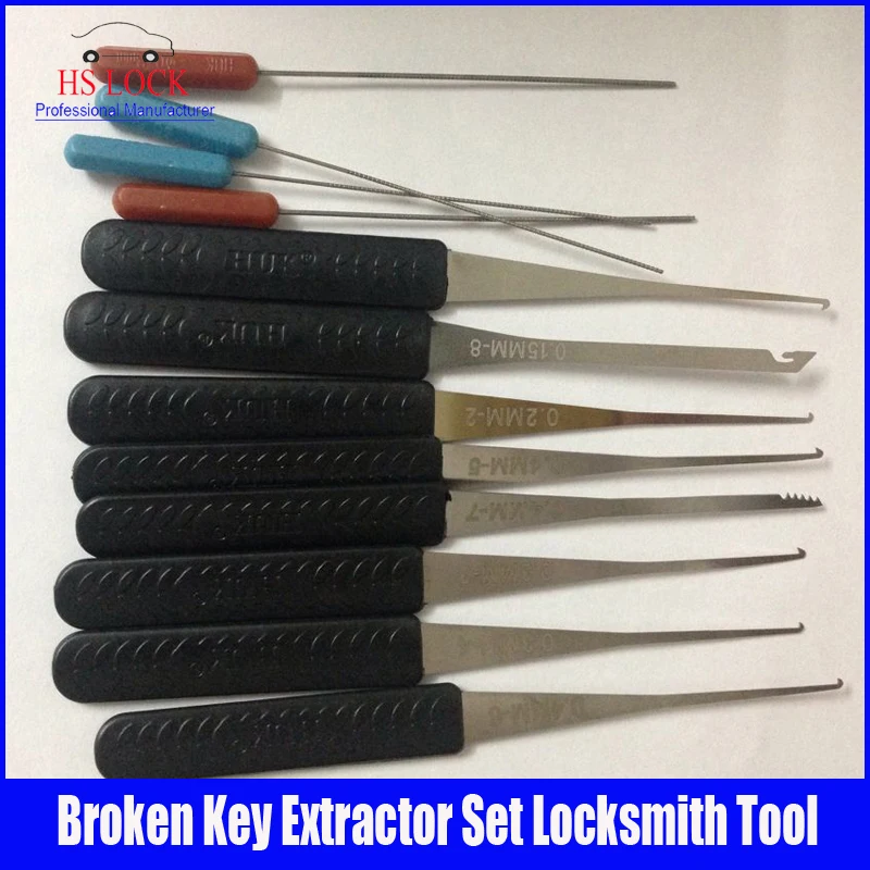 

HUK12 pcs Broken Key Remove Locksmith Tool Key Extractor kit