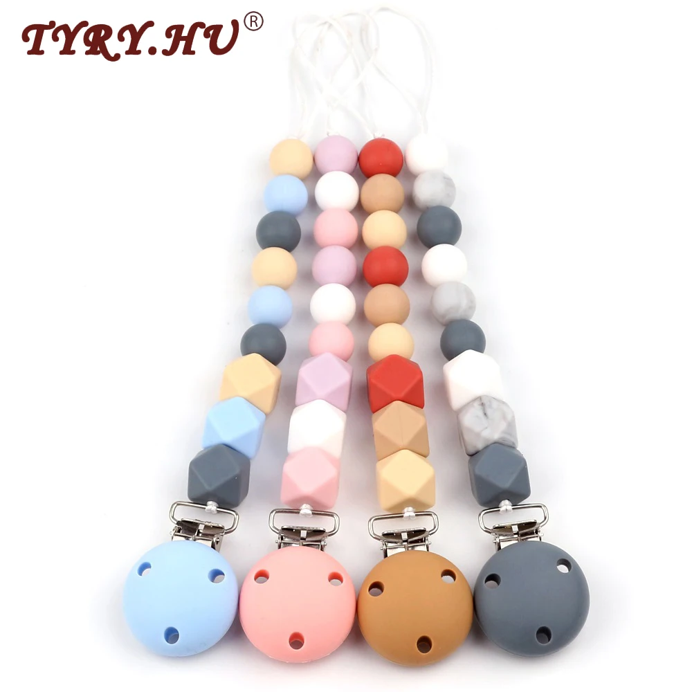 

TYRY.HU 1pc pacifier chain clip silicone baby teether food grade teething toy rodent bebe bitter leash strap nipple holder