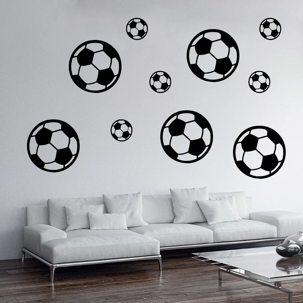 Us 3 05 16 Off 12pcs Footbal Soccer Wall Sticker Waterproof Home Decor For Kids Rooms Living Room Art Decoration Bedroom Decor In Wall Stickers From