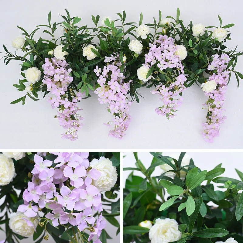 Flone Artificial Fake Flowers Rose Wedding Supplies Arched Door DIY Decoration Flower Row Silk Flowers For a Wedding Decor (17)
