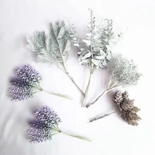 5 искусственных цветов сосновый конус искусственная трава конус Рождество Свадьба DIY Украшение для альбома