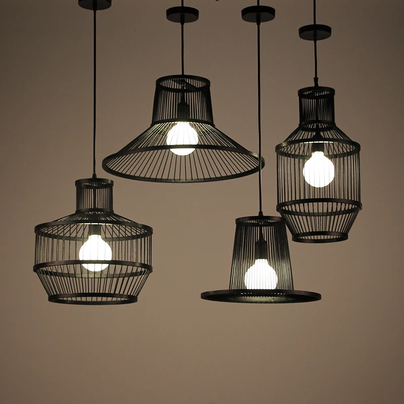 

Japanese style bamboo lamp hotel bamboo rattan pendant lights Chinese creative personality retro bar restaurant lighting ya72816