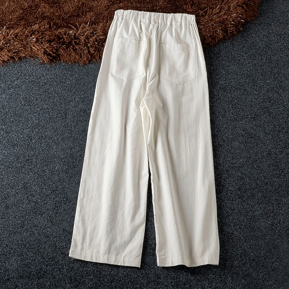 Good Quality New Cotton White Two Piece Set Double Breasted Blazer Women With Pant Fashion Fall Office Lady 2 Piece Set Women