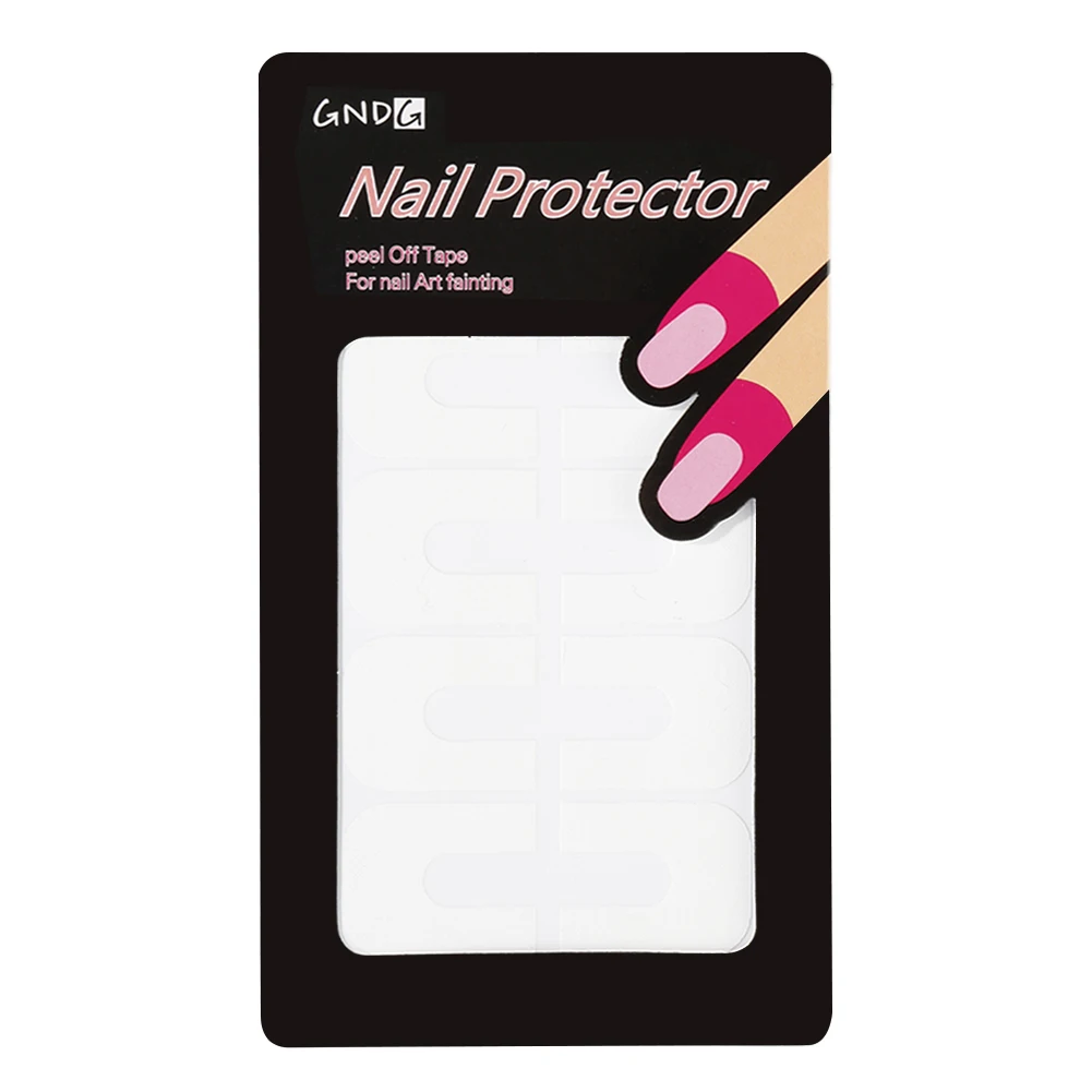 10pcs/Sheet Peel Off Tape Spill-resistant Nail Protector Black White Pink Creative U-shape Finger Cover Sticker Nail Art Polish