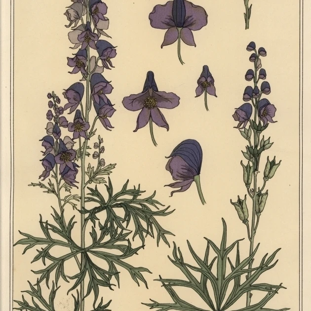 Monks Hood Botanical Study Poster Print By <ALIMT >&reg;</ALIMT> Florilegius Mary Evans (24 X 36)