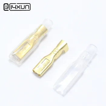 

100sets Faston Crimp Terminal Female Connector With Transparent Sheath Inserted Spring 2.8 mm Self lock Plug Insulator