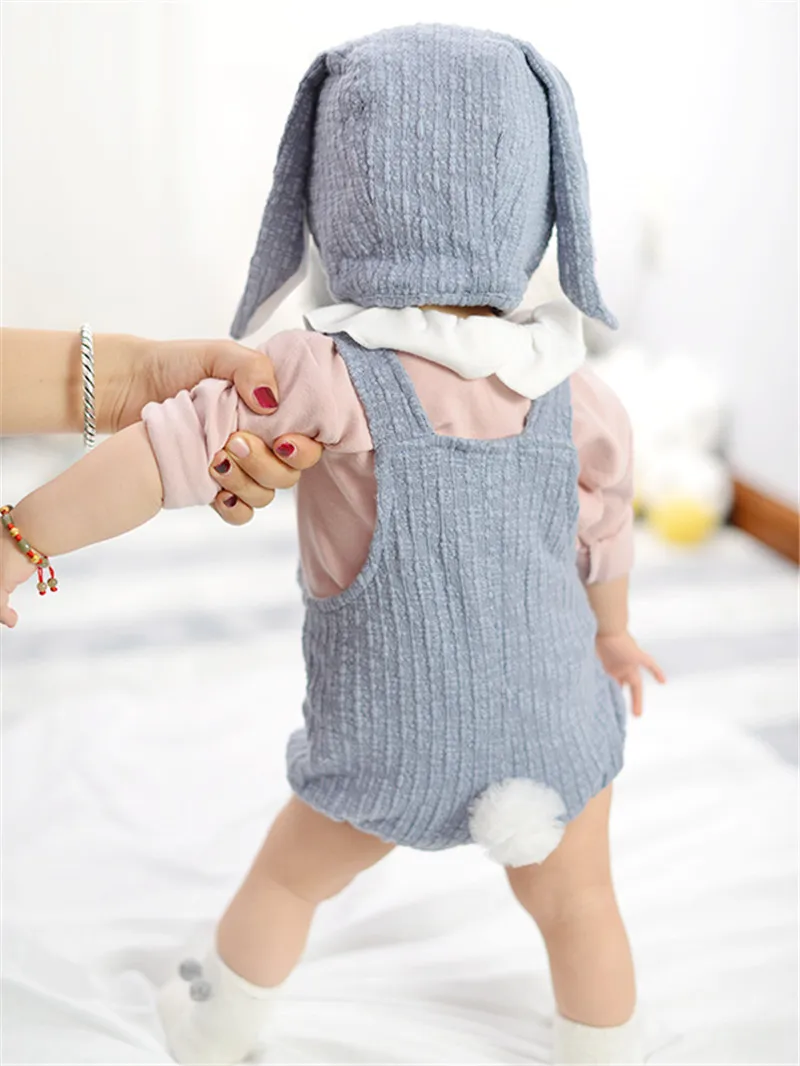 Детский хлопковый комбинезон без рукавов с длинными ушками|baby boy romper christmas|sleeveless