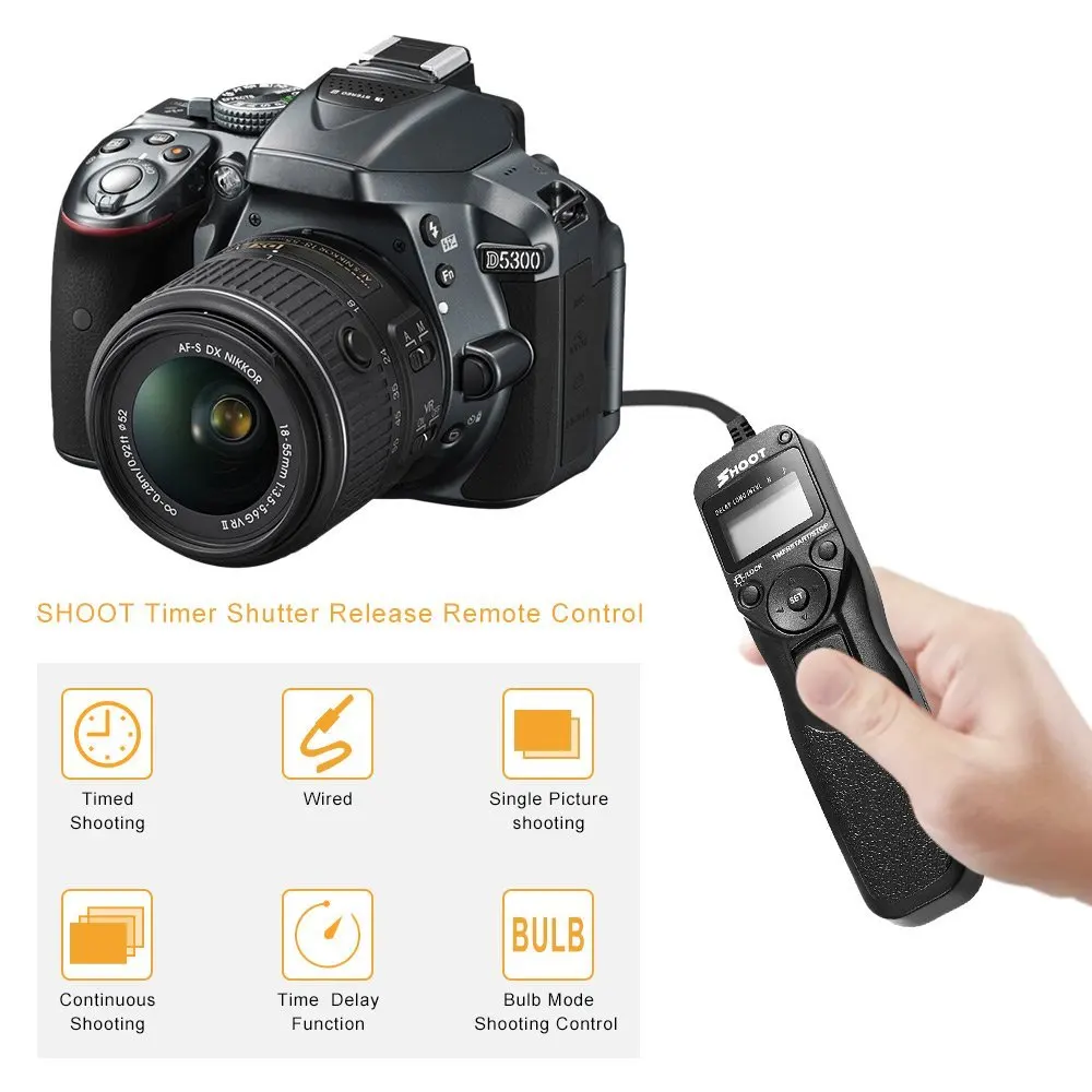 Пульт дистанционного управления с таймером для Nikon D500 D810 D800 D800E D700 D300s D200 D3X D4 D4s D5