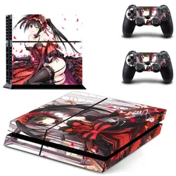 Аниме Дата живой Tokisaki Kurumi наклейка для PS4 стикеры Наклейка для sony playstation 4 консоли и 2 Пульты ДУ игровых приставок наклейка для PS4 винил