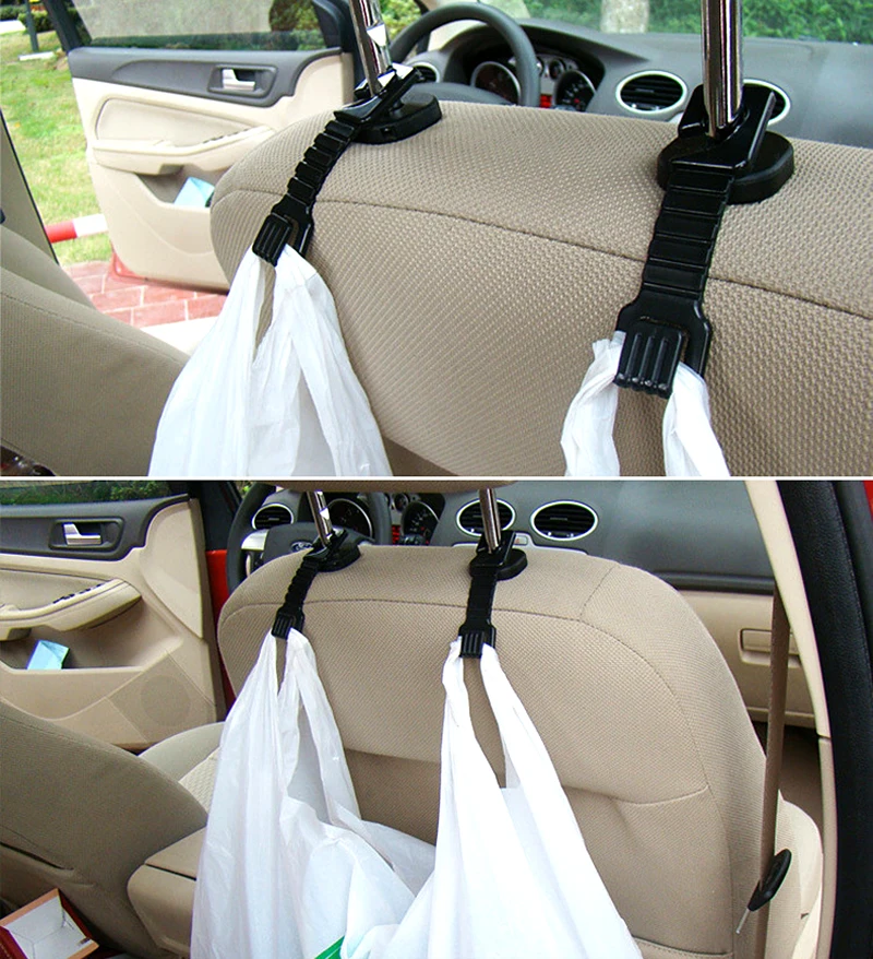 

2pcs Universal Plastic Car Clips Auto Fixing Fastener Clip Car Back Seat Hanger Headrest Bag Hook for Toyota bmw e46 e36 e39 VW