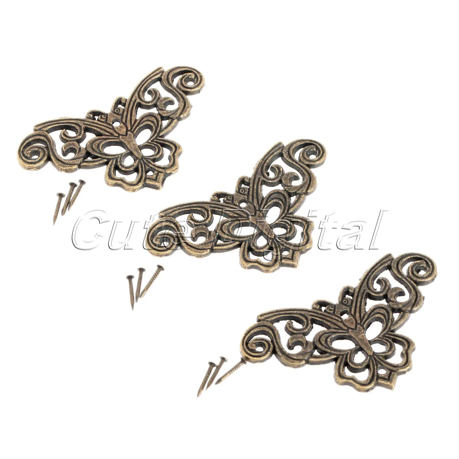 12pcs zinc alloy metal decorative corner bracket luggage case box corners brackets decorative corner for furniture decor 44x44mm - Decorative Brackets 12pcs zinc alloy metal decorative corner bracket luggage case box corners brackets decorative corner for furniture decor 44x44mm - Decorative Brackets