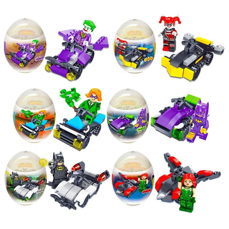 

6PCS/LOT Marvel Super Heroes Avengers 3 Infinity War Batman Surprise Dolls Eggs Building Bricks Blocks Toys For Children
