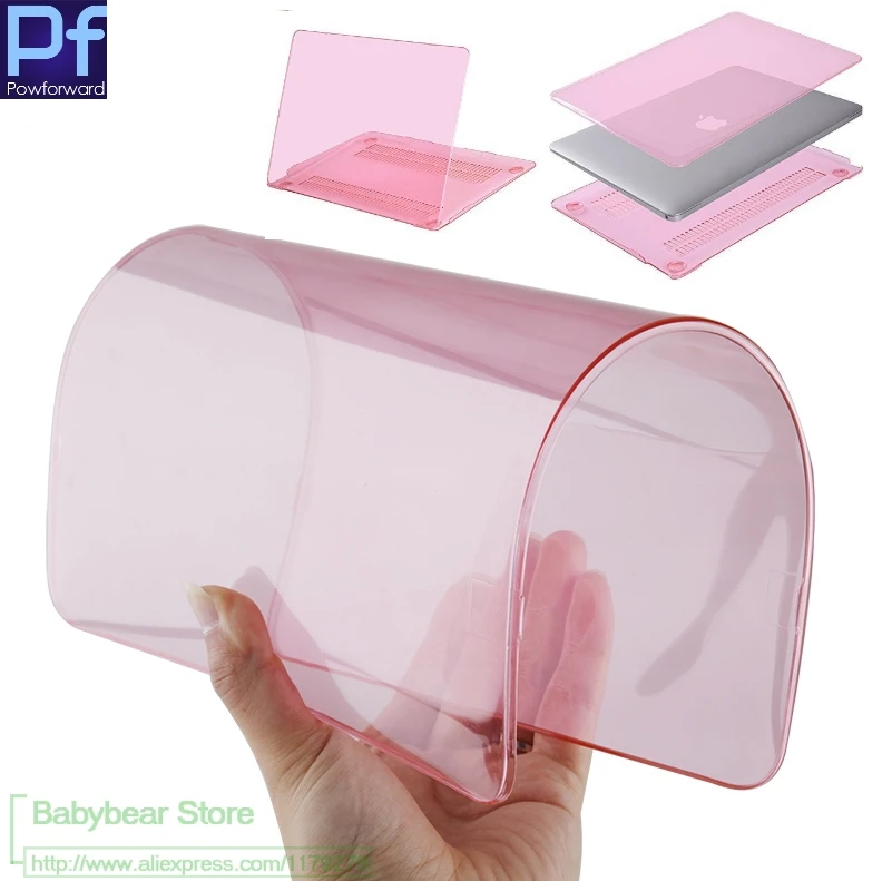 

3in1 Flexible Transparent Crystal Case Cover For Macbook Mac book 11 12 13 15 Air Pro Retina Touch Bar 13.3 inch Laptop Cases