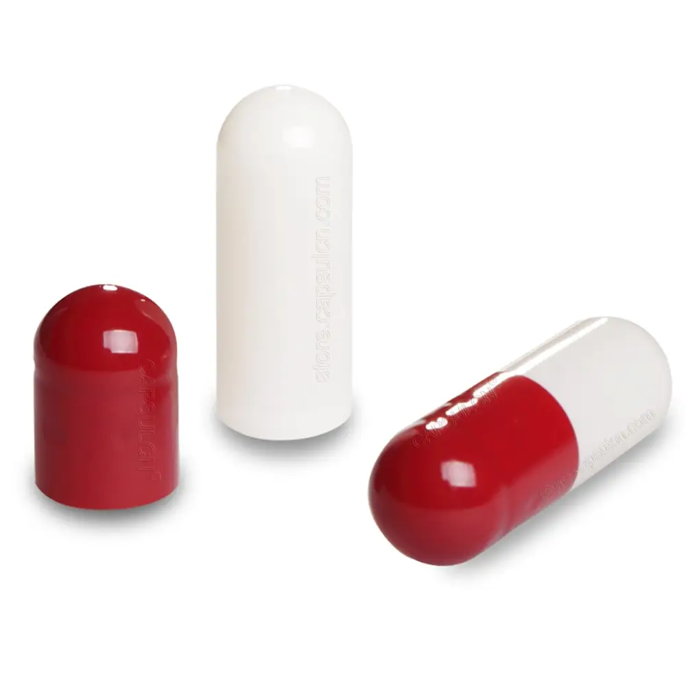 

1000 pcs size 4 Red & White Colored,Hard Gelatin Empty Capsules,Hollow Gelatin Capsules ,Separated or Joined Capsule