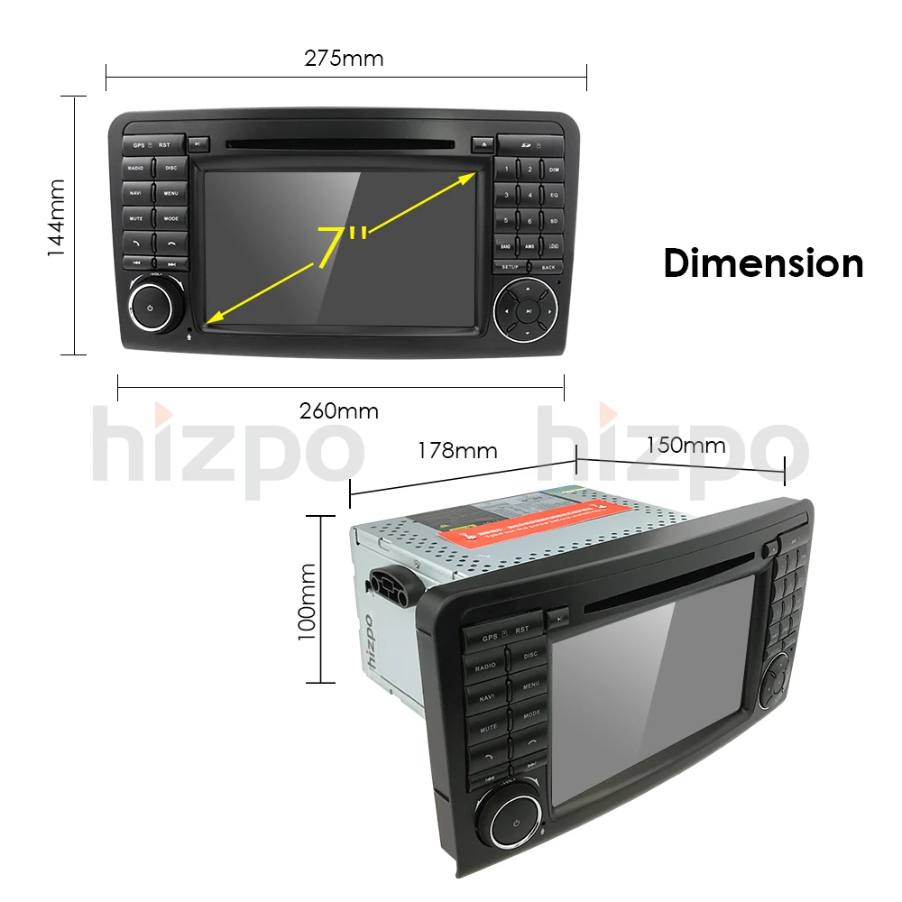 Flash Deal Double Two Din Car CD DVD Player For Mercedes Benz ML Class W164 GL320 X164 ML450 GPS Navigation Radio Stereo BT HD High Quality 5