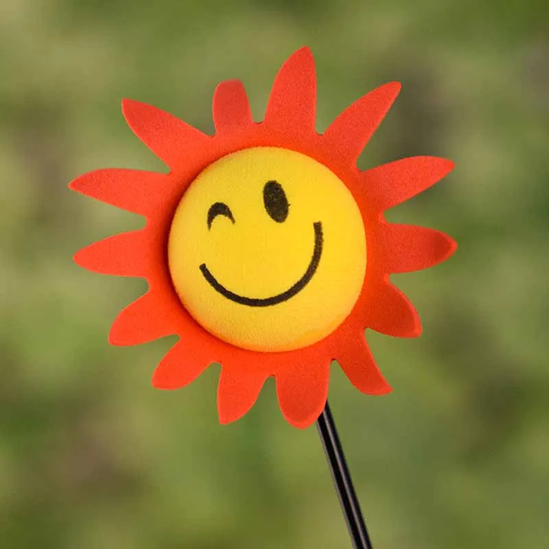 1PCS EVA Material Yellow Face Sun Sunshine Sunflower Ball Antenna Pen Topper Car Aerial