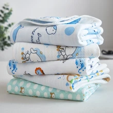 Buy 100*120cm Muslin Swaddle Baby Blankets Swaddling Double Knit Cotton Swaddle for Newborn Babies Bath Towel Blanket Baby Bedding Free Shipping