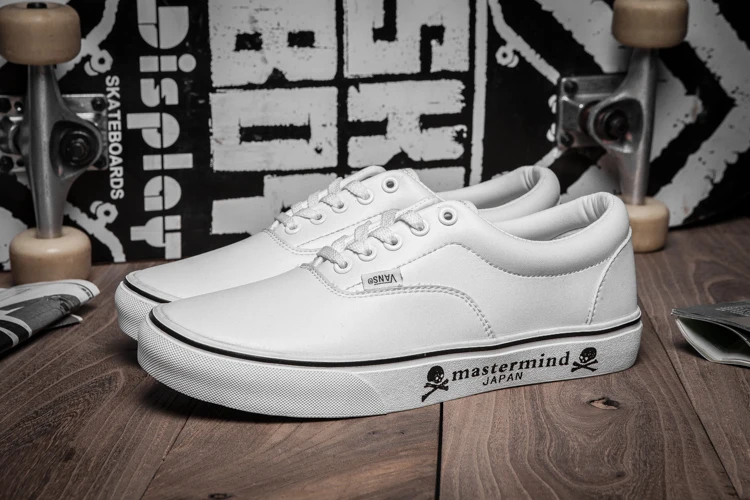 Vans x Mastermind Japan classic leather low-top old skool unisex shoes for men and women os skateboarding sneakers 