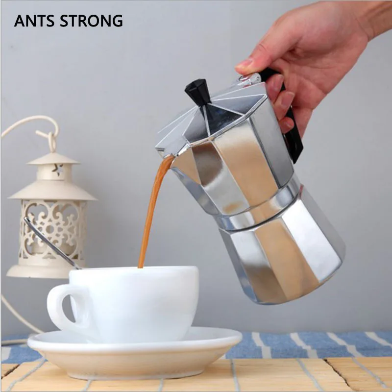 ANTS STRONG Household Aluminium Latte Mocha Coffee Pot/50/100/150/300