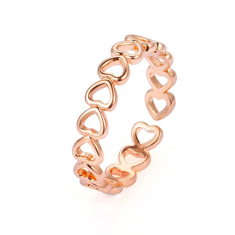 

Adjustable Hollowed-out Heart Shape Open Ring Design Cute Fashion Love Rings For Women Young Girl Gifts Jewelry FSPJZ118