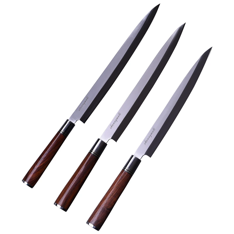

Japanese sashimi knife Yanagiba Filleting Knives Sushi Germany imports 1.4116 steel with wood handle in gift box 10" 11" 12" Pro