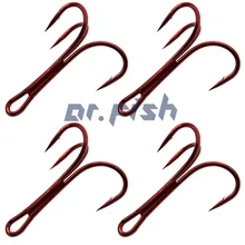 60 Лот рыболовный крючок Красный высокоуглеродистой стали тройной перевернутые Крючки рыболовные снасти рыбок приманки заостренный Кривошип острые Pesca