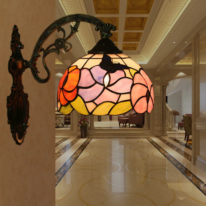 Мода настенный светильник сплав Стеклянные Настенные светильники проход Лестница кронштейн свет дома спальня лампа, декоративное