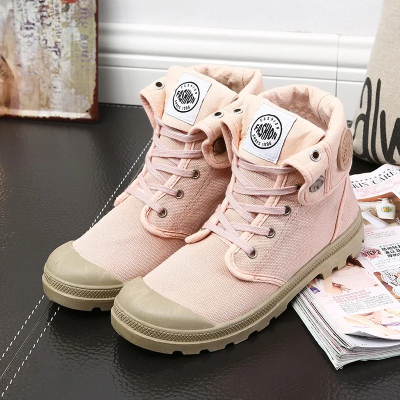 Women Shoes Outdoor Army Boots Classic Canvas Shoes Women Ankle Boots