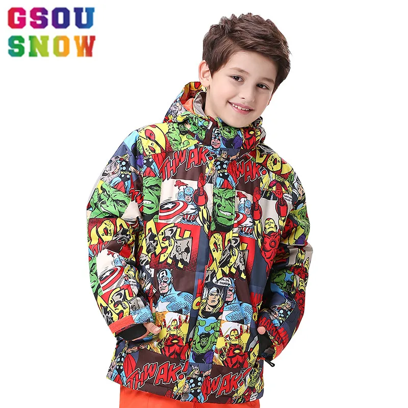 

GSOU SNOW Ski Jacket Kids Winter Outdoor Children Warm Colorful Snowboard Jacket Windproof Waterproof Thermal Snow Sports Coats