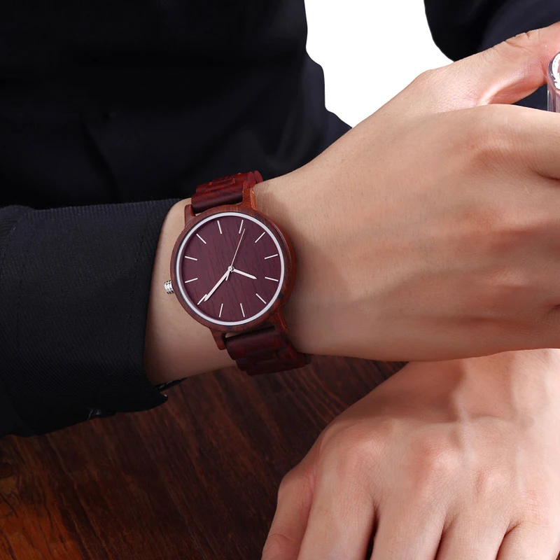 

Fashion Casual Man's Watch Wooden Watch Quartz Analog Movement Men Sport Wristwatch Waterproof Male Clock Relogio Masculino