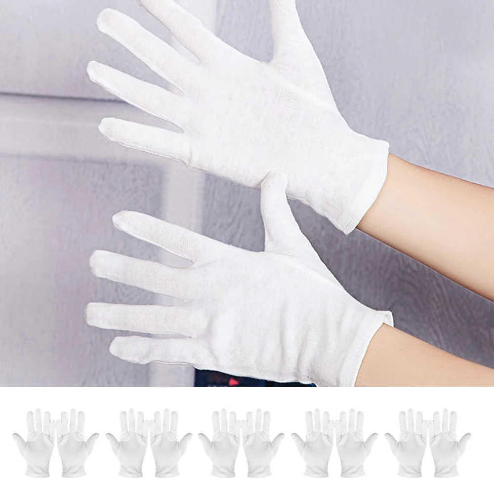 

6 Pair Cotton Cosmetic Moisturizing Gloves Hand Spa Skincare Gloves Moisture Enhancing Gloves