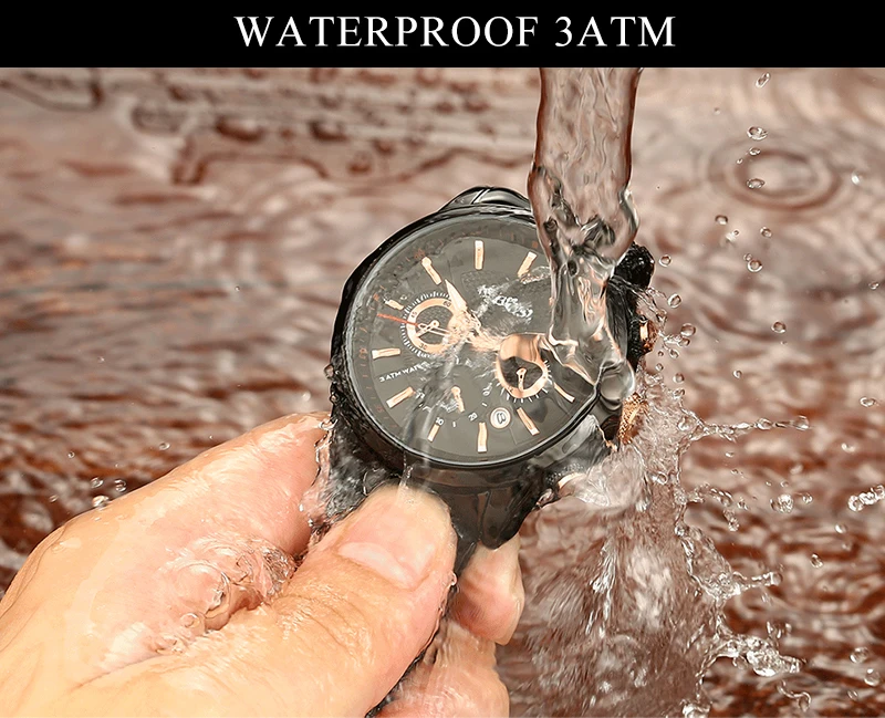 Relogio Masculino Esportivo NIBOSI Sport Watches For Men Top Brand Luxury Waterproof Men Watch Leather Strap Black Clock Male    (8)