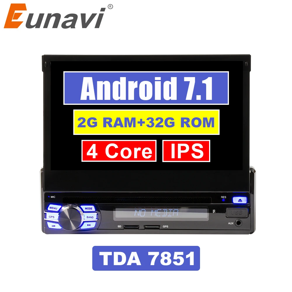 Flash Deal Eunavi RAM 2G Single 1 Din 7" Android 7.1 Car Dvd GPS Navigation Radio Stereo Universal Head Unit With Wifi Touch Screen BT RDS 0 Flash Deal Eunavi RAM 2G Single 1 Din 7" Android 7.1 Car Dvd GPS Navigation Radio Stereo Universal Head Unit With Wifi Touch Screen BT RDS 0