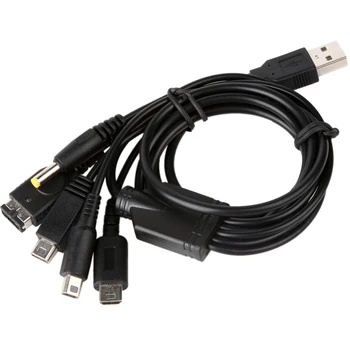 

ALLOYSEED 1.2m 5 in1 USB Charger Fast Charging Cable Cords for Nintend NDSL NDS NDSI XL 3DS Game Cables USB Charger Cable