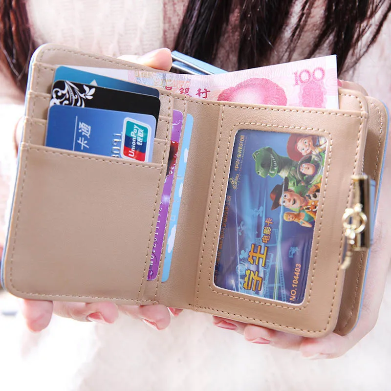 

Hot Selling New Fashion Female Wallet Short Paragraph Hollow Gold Leaf Small Purse Large Capacity Wallets -B5
