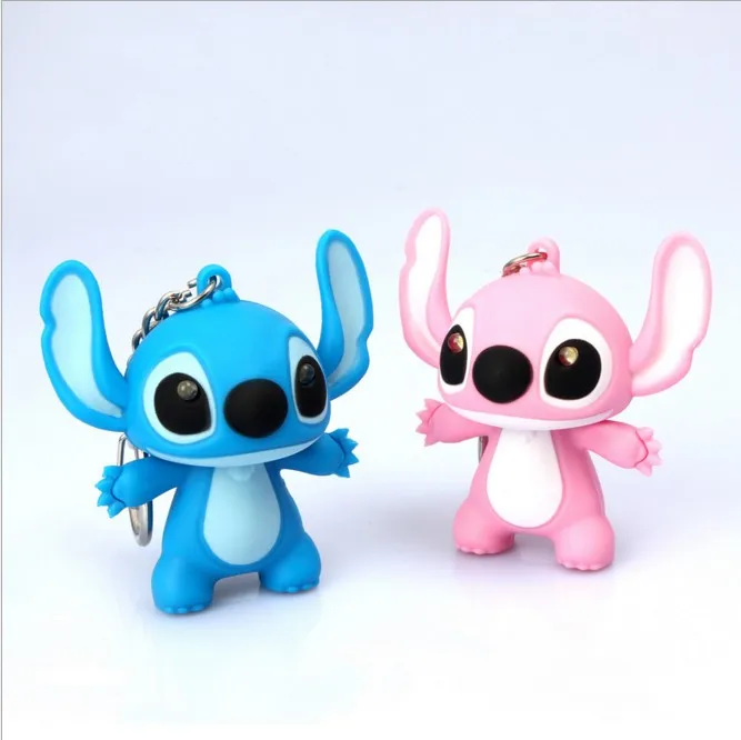 2017 New Birthday Gift Stitch Key Rings Trinket PVC Keychain Cartoon
