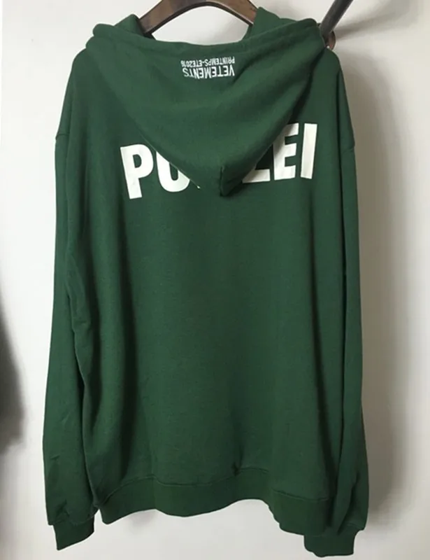 Толстовка большого размера зеленого цвета Polizei 16ss с вышитыми буквами мужские, женские в стиле хип-хоп толстовки уличная городская одежда