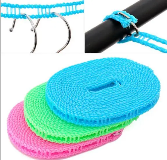 

Outdoor Windproof 3m/5m Adjustable Strength Nylon Durable Anti Slip Drying Clothes Hangers Rope Clothesline Washing Line Laundry