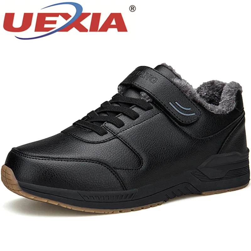 

UEXIA Winter Men Casual Shoes Men Leather Fur Warm Hard Wearing Shoes Outdoor Sports Chaussure Homme Men Casual Shoes Zapatillas