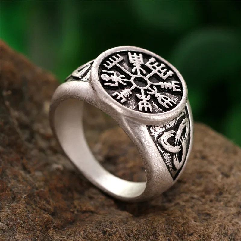 1 шт. кольцо Vegvisir вывеска Норвежское викингов мужские руны необычный Плетеный