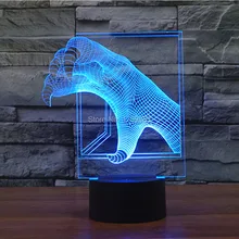 7 цветов меняющийся Парк Юрского периода тираннозавр рекс коготь 3D светодиодный ночник USB светодиодный декоративный Настольный Светильник Настольный светильник ing