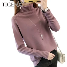 TIGENA Thick Warm Turtleneck Sweater Women 2017 Autumn Winter Tricot Jumper Women Sweaters And Pullovers Female Knitted Tops
