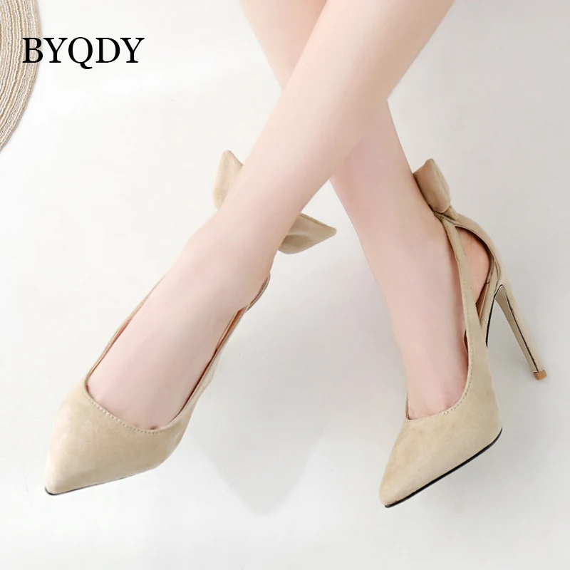 

BYQDY Summer 2019 Fashion Women's Shoes Pointed Toe Stilettos Heels Butterfly-knot Pumps Slip-on Stripper Shoes size 35-40