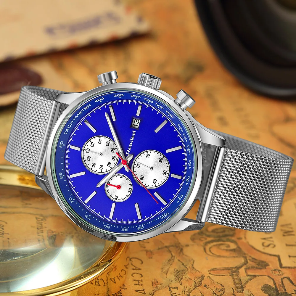 

Readeel Watches men Luxury top brand steel men watches waterproof Wristwatch Men Clock quartz watch Male sports casual watch