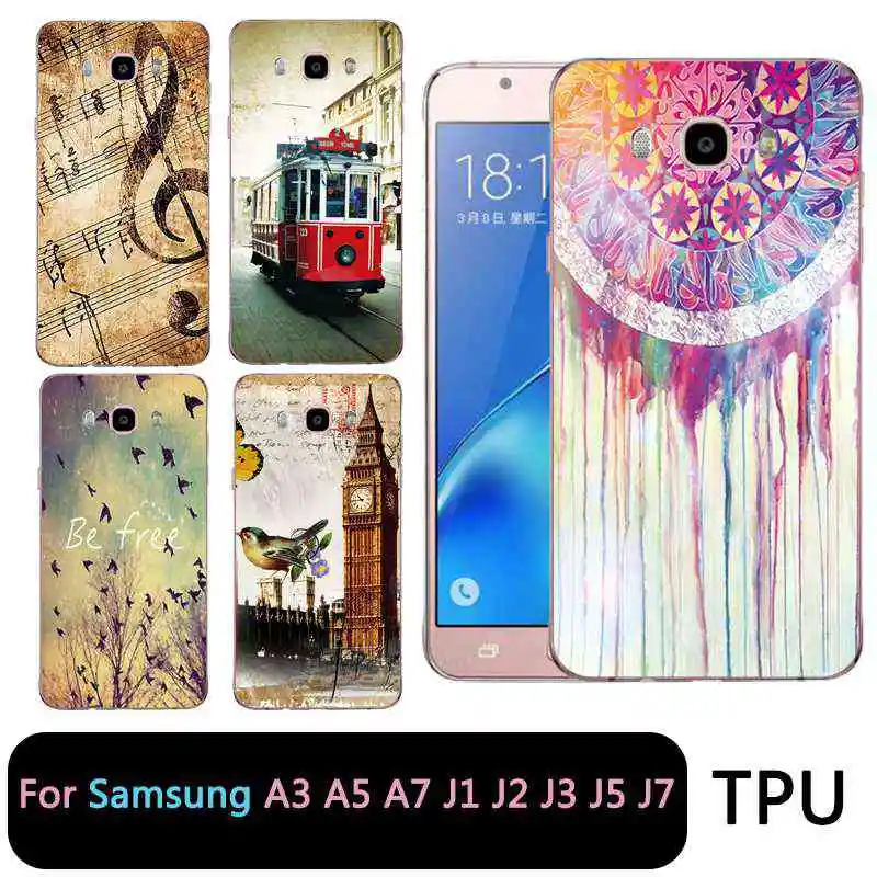 Qmswei Мягкий ТПУ Прозрачный чехол для телефона Samsung Galaxy A3 A5 2016 2017 prime J1 J2 J3 J5 J7 милые