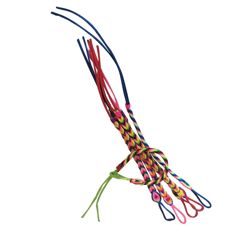 Дешевые малышек богемский разноцветный Радужный ручной работы переплетения браслет веревка тканые DIY шнуры плетеный шнурок браслет дружбы 10/50/100 шт - Окраска металла: 03