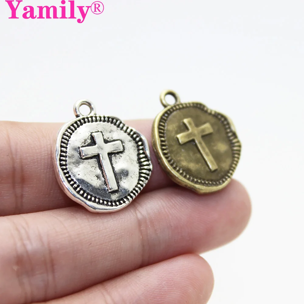 Yamily 15 шт./30*25 мм античный серебряный бронзовый тональный компас подвески для
